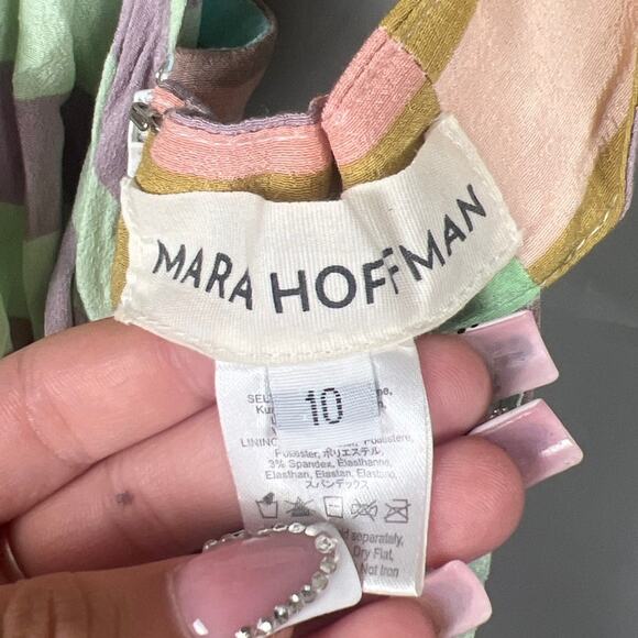 Mara Hoffman Multi-Color stripe Halter Dress Women's Size 10 - Picture 2 of 6